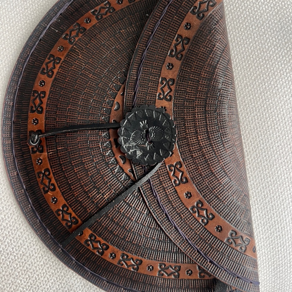 Auster half moon clutch- can be used as a shoulder bag has strap inside